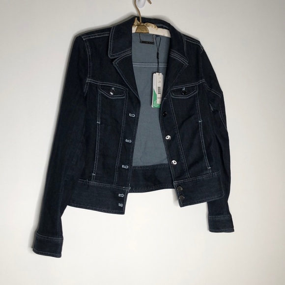 Tahari blue denim jacket Medium long sleeves NWT - Picture 2 of 14